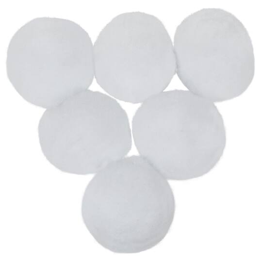 2.25" Plush Faux Christmas Snow Balls, 6ct.